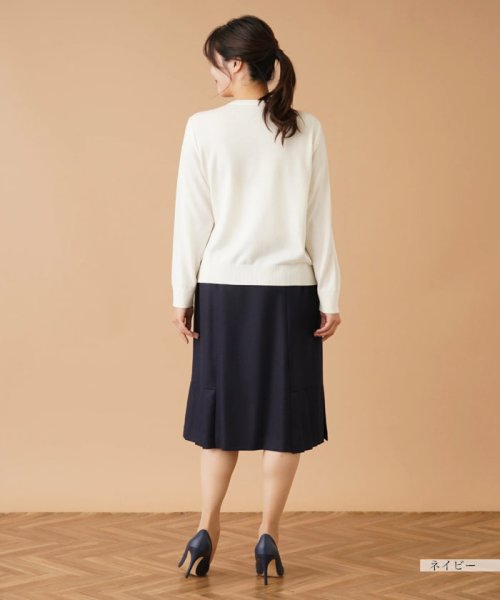 プリーツヘム切替スカ－ト 