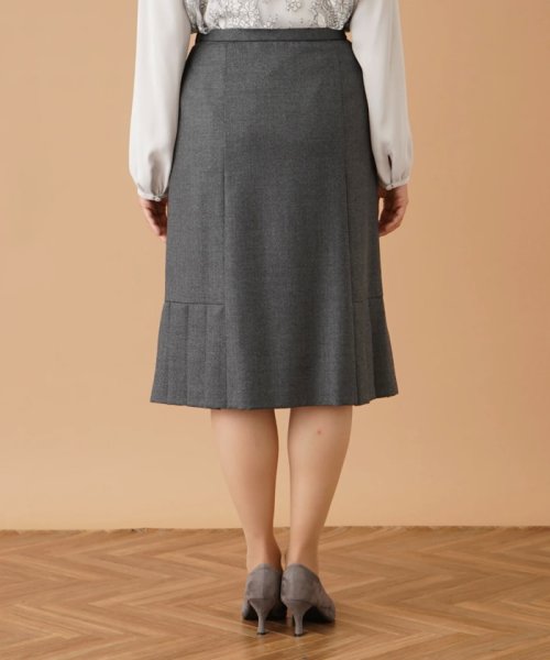 プリーツヘム切替スカ－ト 