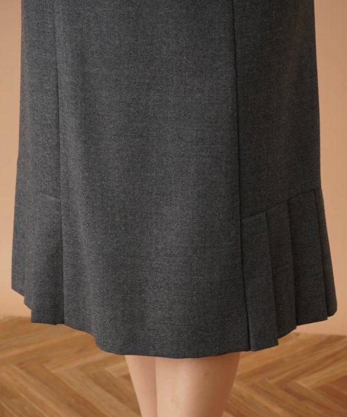 プリーツヘム切替スカ－ト 