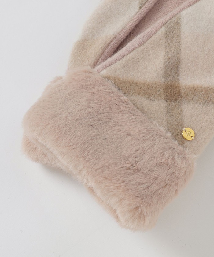 クレストブリッジチェックファーグローブ(505649170)|阪急 クレストブリッジチェックファーグローブ(505649170)|阪急