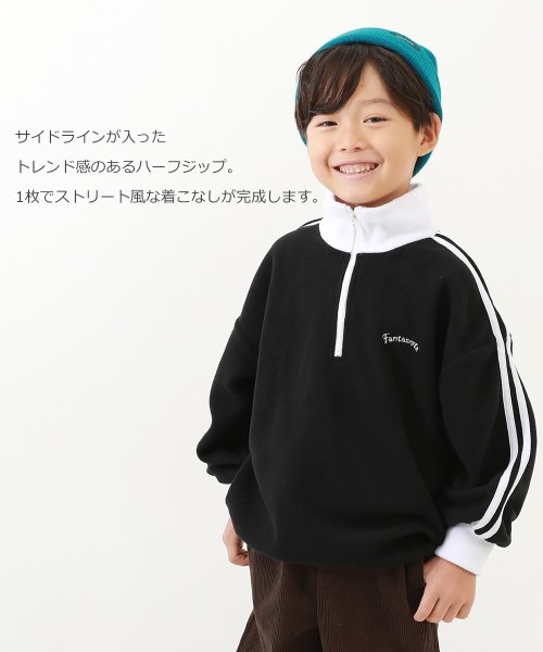 devirock(デビロック)/静電気防止 のんビリフリース ハーフジップ 子供服 キッズ 男の子 女の子 トップス パーカー トレーナー /img03