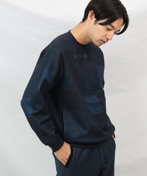 TAKEO KIKUCHI(タケオキクチ)/【Down Fabric】パッチワークパターン スウェット/img21
