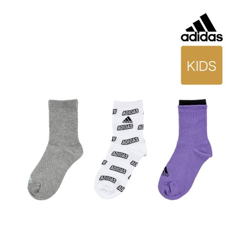 Adidas(アディダス)/福助 公式 靴下 ショート丈 3足組 キッズ アディダス 3足異柄 消臭 履き口ゆったり 323－23G6<br>婦人 女性 フクスケ fukuske/img01