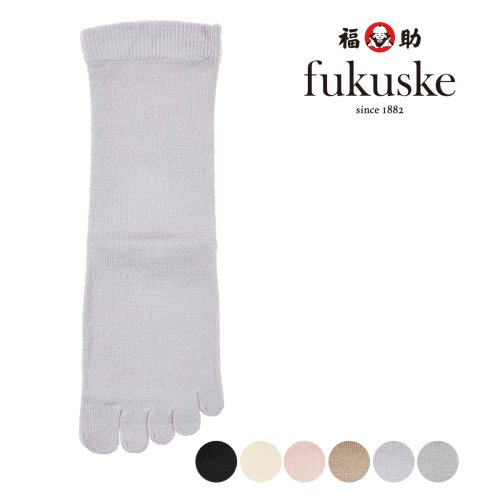 fukuske(フクスケ)/福助 公式 靴下 クルー丈 レディース fukuske 無地 5本指 肌側シルク ゆったり 3363－860<br>婦人 女性 フクスケ fukuske/img01