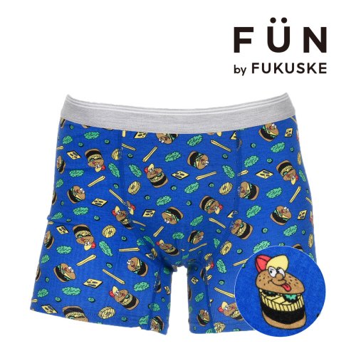 fukuske(フクスケ)/福助 公式 ボクサーブリーフ ショートタイプ メンズ fukuske FUN ハンバーガー柄 前閉じ 453P9375<br>紳士 男性 フクスケ fukusk/img01