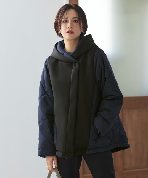 ダンボールニット×ライトサーモキルティングジャケット(D1296) D1296 ダンボールニット×ライトサーモキルティングジャケット 赤外線を吸収