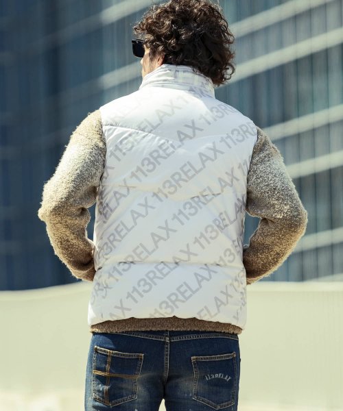 1PIU1UGUALE3 RELAX(ウノピゥウノウグァーレトレ リラックス)総柄ダウンベスト シップス　メン/SHIPS: ウールファブリック ダウン ジャケット ZYX1530257996(11736円)