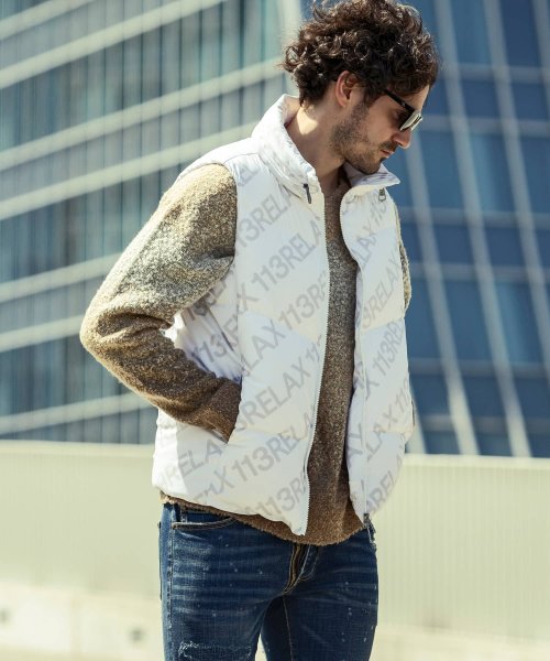 1PIU1UGUALE3 RELAX(ウノピゥウノウグァーレトレ リラックス)総柄ダウンベスト シップス　メン/SHIPS: ウールファブリック ダウン ジャケット ZYX1530257996(11736円)