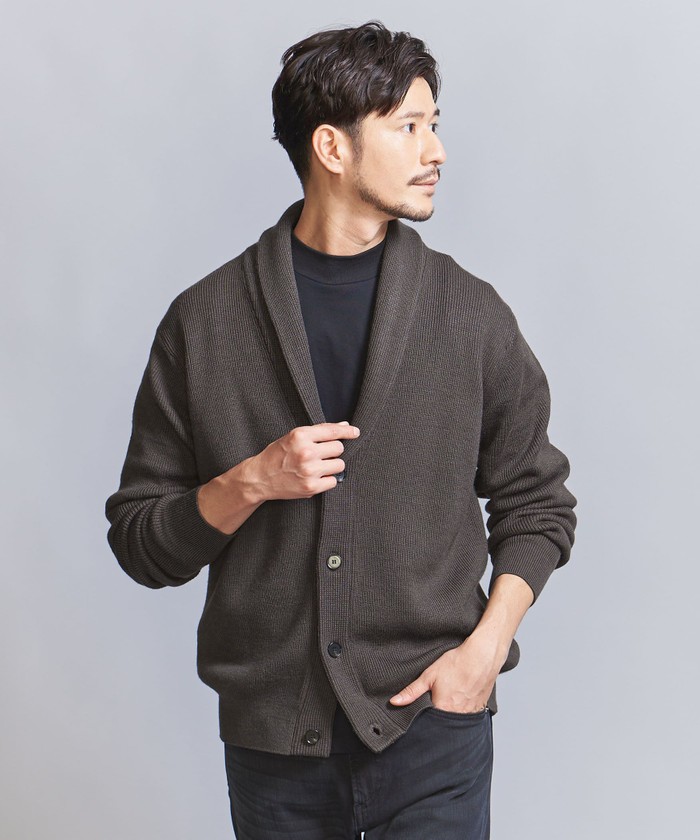 WEB限定 WARDROBE SMART】ウォッシャブル ショールカラー カーディガン