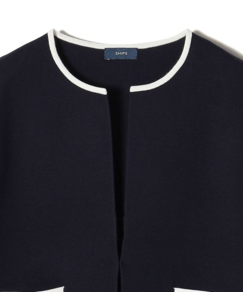 〈手洗い可能〉キルティング コンビ ニット ジャケット 