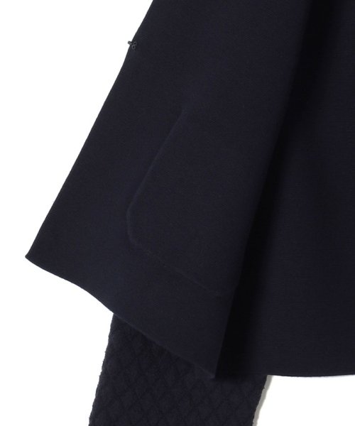 〈手洗い可能〉キルティング コンビ ニット ジャケット 