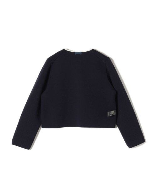 〈手洗い可能〉キルティング コンビ ニット ジャケット 