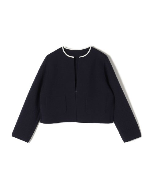 〈手洗い可能〉キルティング コンビ ニット ジャケット 