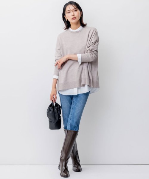 NIJYUSANKU（LARGE SIZE）(２３区（大きいサイズ）)/【WEB限定カラーあり/洗える】ウーステッドウール ビッグシルエット ニット/img29