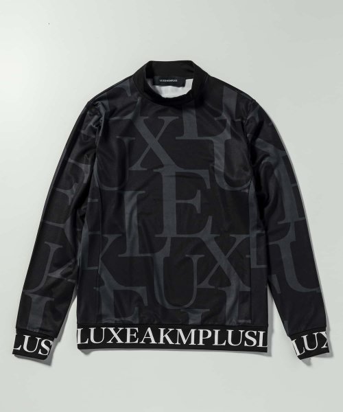 LUXEAKMPLUS(LUXEAKMPLUS)/LUXEAKMPLUS(リュクスエイケイエムプラス)ゴルフ 裾ロゴ総柄モックネックTシャツ/img08