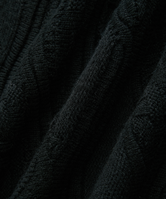 【ブラック（01）】【WEB限定】3D ジャガード編み ルーズ シルエット クルーネック ニット/ユニセックス