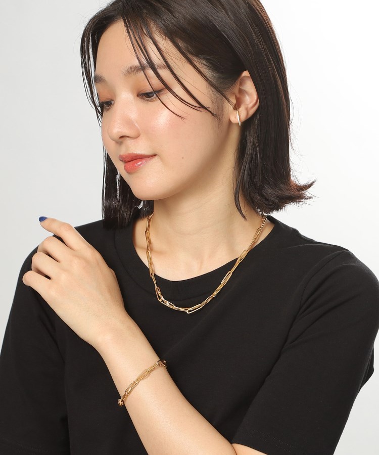 WEB限定】ミックスチェーン フラットカーブ スルー ネックレス