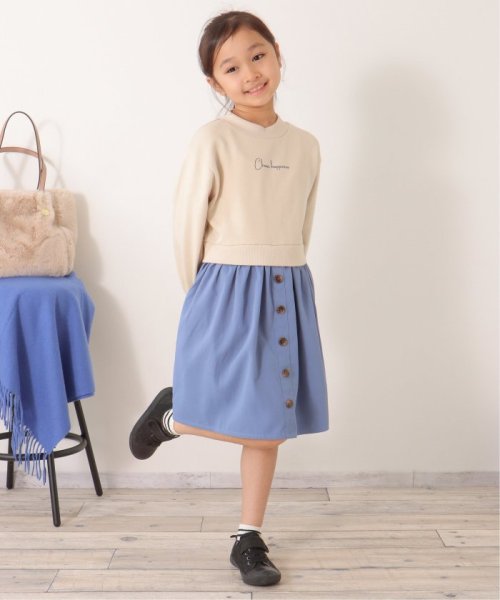 ikka kids(イッカ　キッズ)/前ボタンスカートドッキングワンピース（120〜160cm）/img16