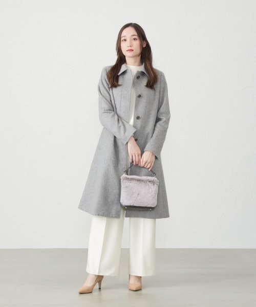 【アラシャンカシミヤ】カシミヤ　ステンカラーコート アラシャンカシミヤ