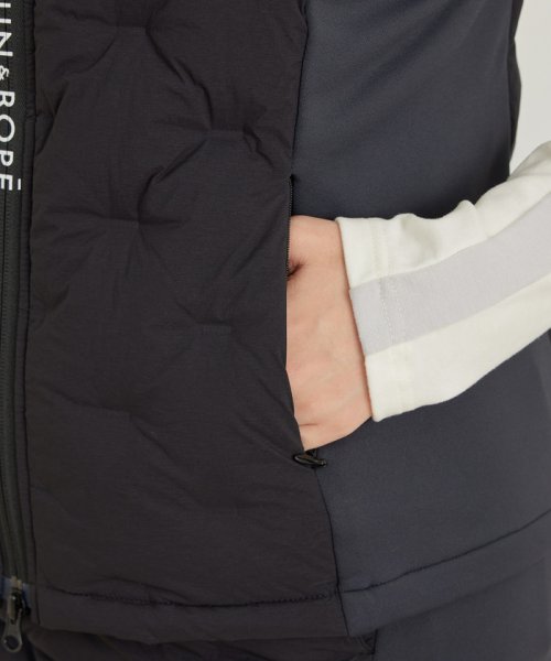【撥水】【保温】ナイロンストレッチダウンベスト 