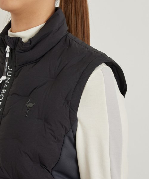 【撥水】【保温】ナイロンストレッチダウンベスト 