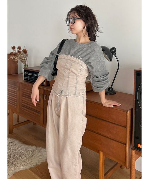 新垣結衣さん着用】【WEB限定00サイズあり】2wayタックワイドデニム