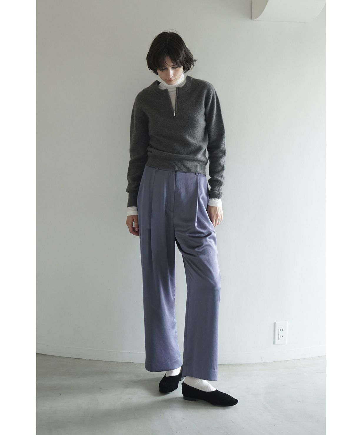 W FACE HALF ZIP YAK KNIT TOPS(505681431) | クラネ(CLANE) - MAGASEEK