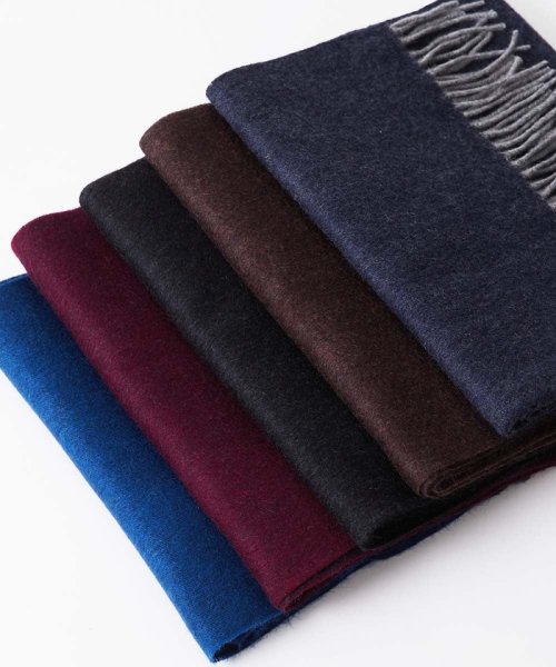 リバーシブルカシミヤマフラー 