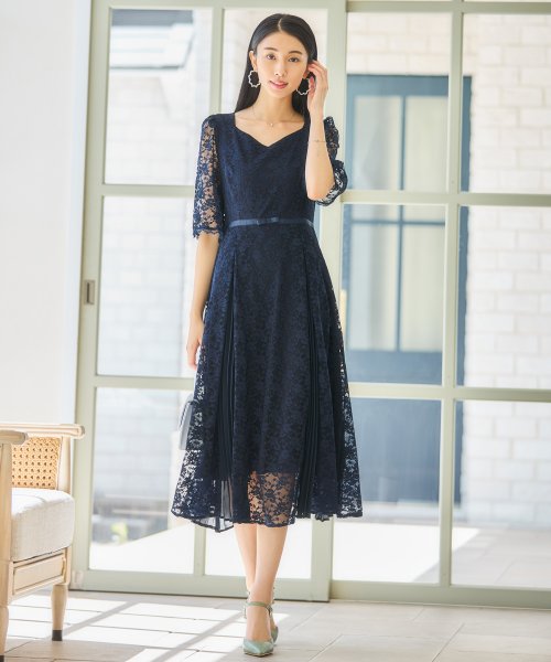 DRESS+(ドレス プラス)/ワンピース ドレス レースミモレ丈 総レース 結婚式/img08