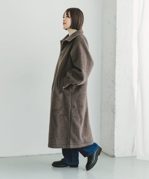 ITEMS URBANRESEARCH(アイテムズ アーバンリサーチ（レディース）)/シャギースタンドカラーコート/img04