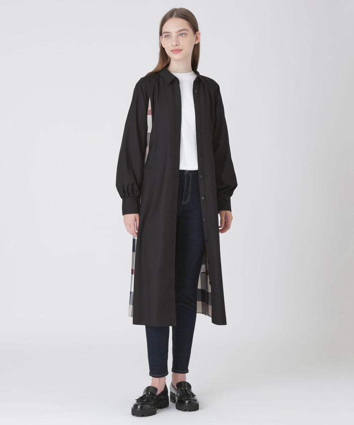 限定カラーあり】ソフトクリアツイルシャツドレス(505496275)｜阪急