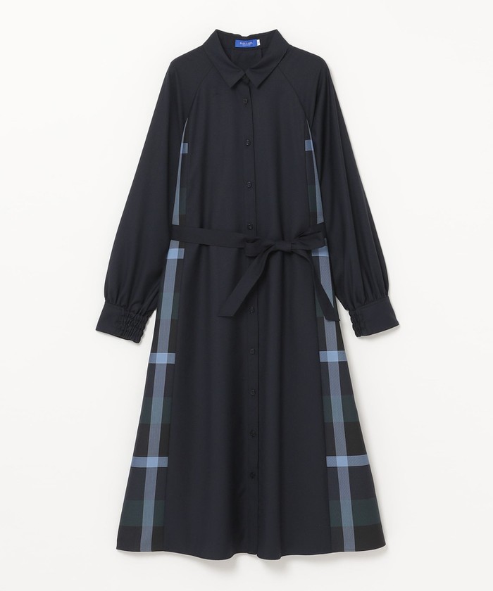 BLUE LABEL CRESTBRIDGE ソフトクリアツイルドレス　ネイビー 限定カラーあり】ソフトクリアツイルシャツドレス(505496275)｜阪急