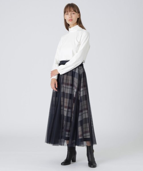 クレストブリッジチェックドビーカラーペン5WAYチュールスカート  