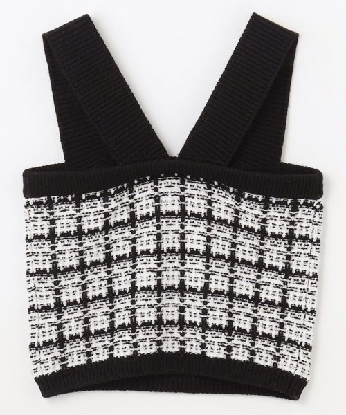 チェックニットビスチェ 