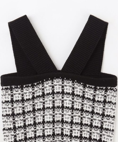 チェックニットビスチェ 