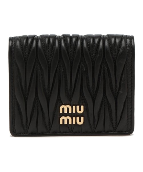 MIUMIU(ミュウミュウ)/ミュウミュウ 二つ折り財布 マテラッセ ミニ財布 ブラック レディース MIU MIU 5MV204 2FPP F0002 MATELASSE NERO ロゴ/img05