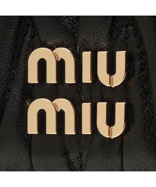 MIUMIU(ミュウミュウ)/ミュウミュウ 二つ折り財布 マテラッセ ミニ財布 ブラック レディース MIU MIU 5MV204 2FPP F0002 MATELASSE NERO ロゴ/img06
