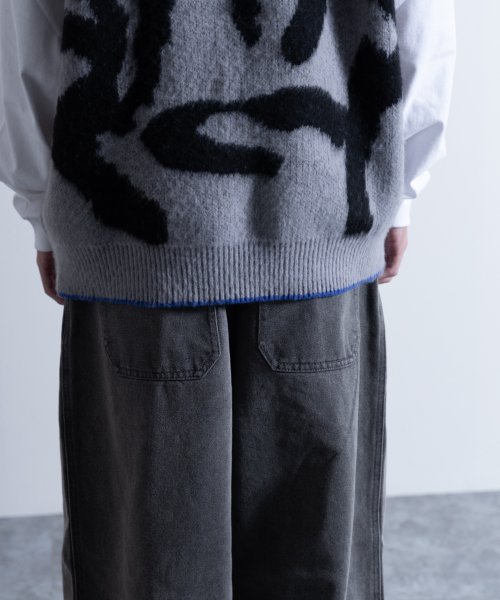 Nylaus(ナイラス)/Mohair Like Whole Pattern Loose Knit Vest / モヘアライク 総柄 ルーズ ニットベスト/img12