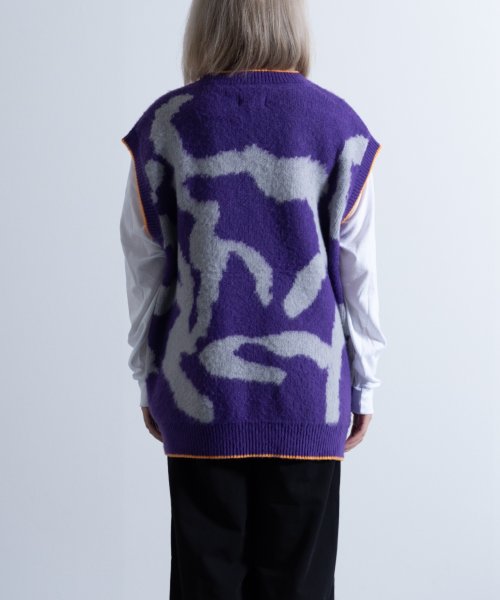 Nylaus(ナイラス)/Mohair Like Whole Pattern Loose Knit Vest / モヘアライク 総柄 ルーズ ニットベスト/img17