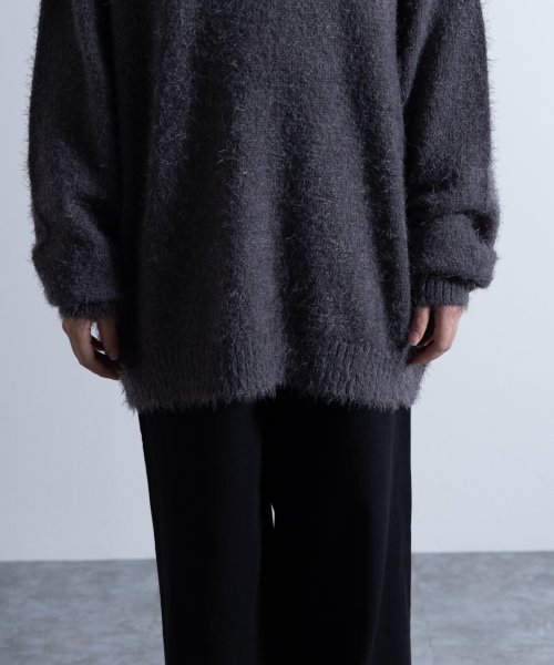 Nylaus(ナイラス)/Shaggy Solid/Border Loose V－neck Knit Sweater / シャギー 無地/ボーダー柄 ルーズ Vネック ニットセーター/img39