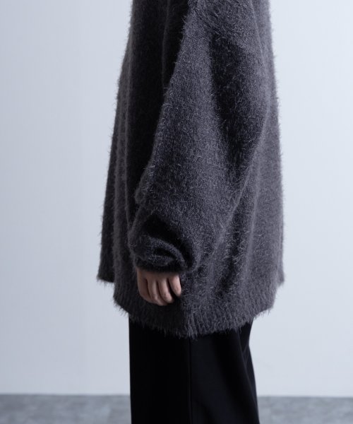 Nylaus(ナイラス)/Shaggy Solid/Border Loose V－neck Knit Sweater / シャギー 無地/ボーダー柄 ルーズ Vネック ニットセーター/img41