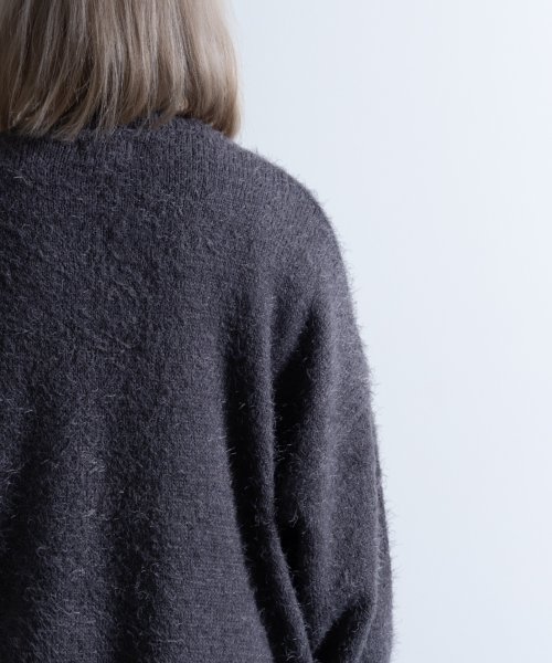 Nylaus(ナイラス)/Shaggy Solid/Border Loose V－neck Knit Sweater / シャギー 無地/ボーダー柄 ルーズ Vネック ニットセーター/img43