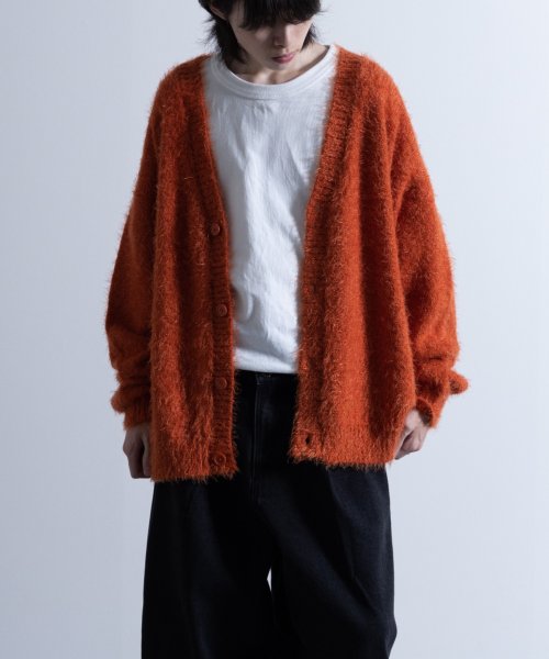 Nylaus(ナイラス)/Shaggy Solid/Border Loose V－neck Knit Cardigan / シャギー 無地/ボーダー柄 ルーズ Vネック ニットカーディガ/img17