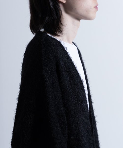 Nylaus(ナイラス)/Shaggy Solid/Border Loose V－neck Knit Cardigan / シャギー 無地/ボーダー柄 ルーズ Vネック ニットカーディガ/img24