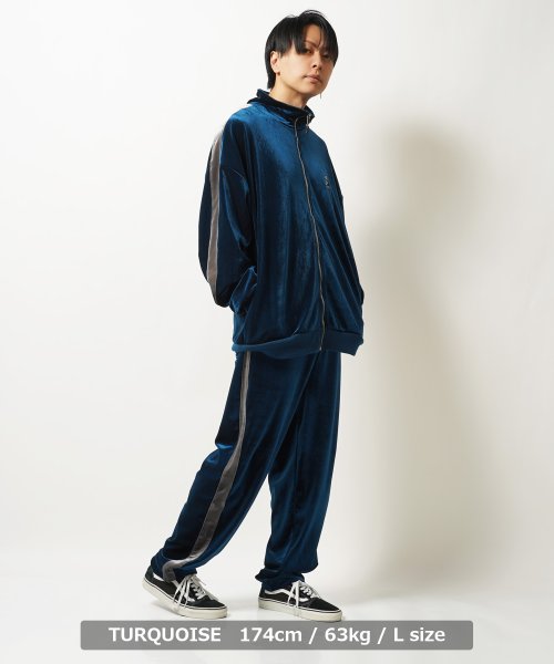 1111clothing(ワンフォークロージング)/◆ベロア トラックジャケット 【セットアップ可能】◆ ベロア トラックジャケット メンズ オーバーサイズ ジャージ レディース フルジップ セットアップ/img08