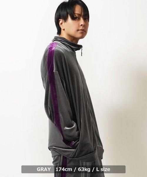 1111clothing(ワンフォークロージング)/◆ベロア トラックジャケット 【セットアップ可能】◆ ベロア トラックジャケット メンズ オーバーサイズ ジャージ レディース フルジップ セットアップ/img14