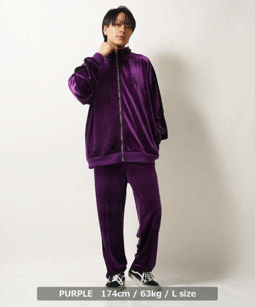 1111clothing(ワンフォークロージング)/◆ベロア トラックパンツ 【セットアップ可能】◆ ベロア トラックパンツ メンズ オーバーサイズ ジャージ パンツ レディース セットアップ ワンポイント ロゴ/img11