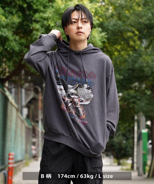 1111clothing(ワンフォークロージング)/◆ストーンウォッシュ ハードグラフィック パーカー◆ オーバーサイズ パーカー メンズ ビッグパーカー レディース ビッグシルエット プルパーカー フーディ/img13