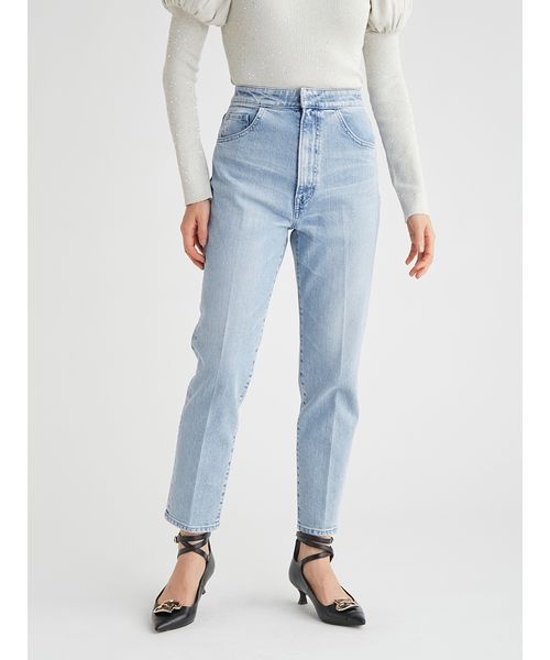 ハイライズ美脚ストレッチテーパードデニムパンツ ハイライズ美脚ストレッチテーパードパンツ(505691192)｜阪急