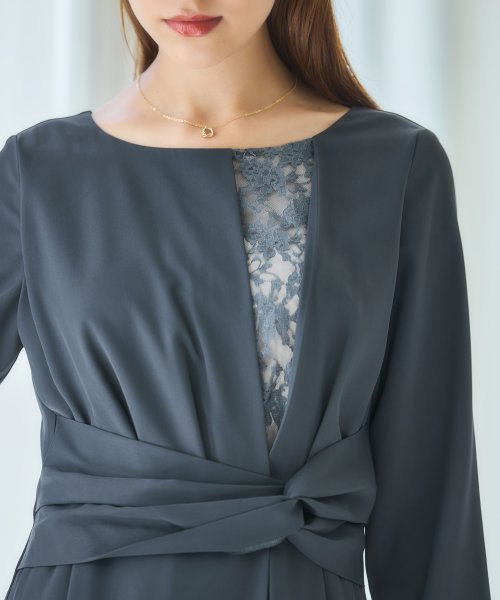 DRESS+(ドレス プラス)/パーティードレス ワンピース 袖付き 結婚式 フォーマル/img15